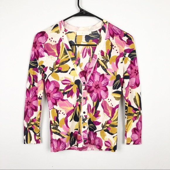 Tory Burch Sweaters - Tory Burch Aimee Wool Floral Cardigan XS